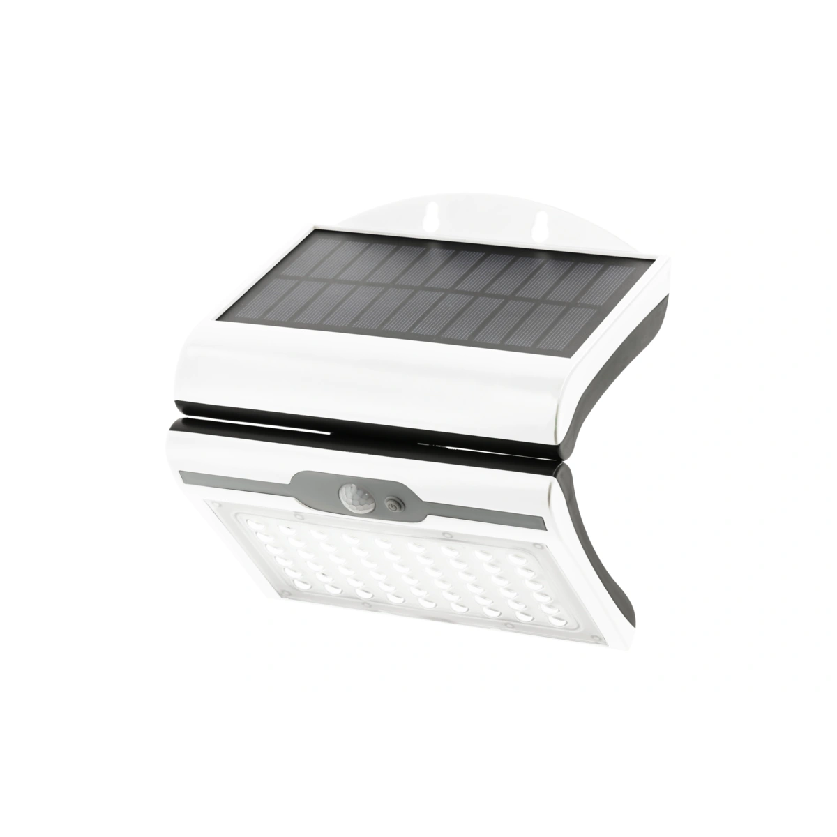 oprawa elewacyjna 50W 300lm, RAMOS solarna z czujnikiem ruchu/zmierzchu, 3,7V 1800mAh, IP44, 6400K, biała