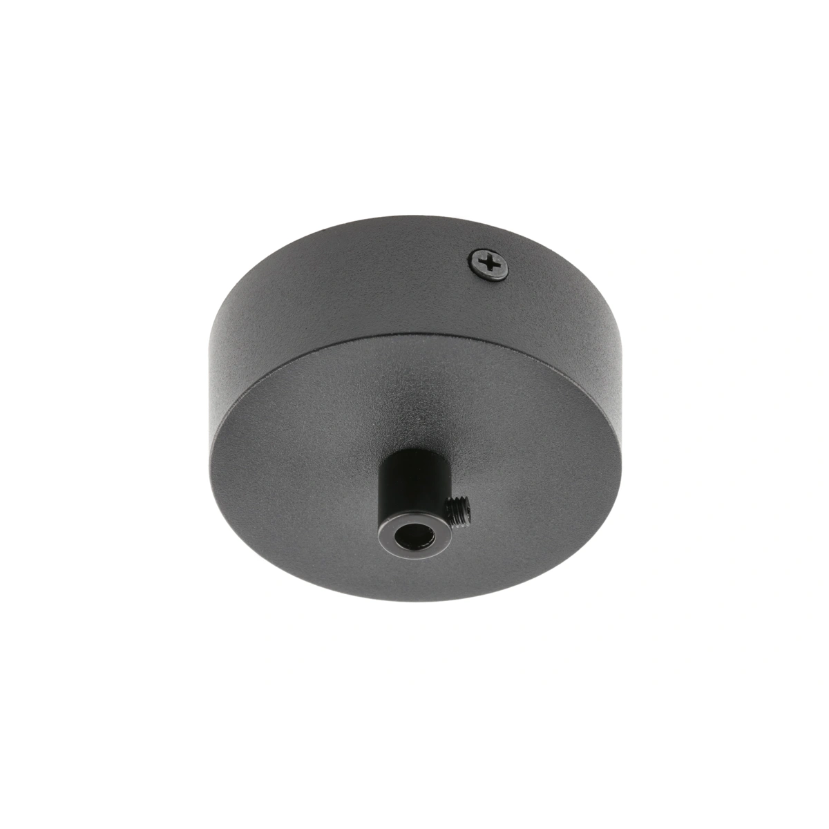 Osłona sufitowa aluminiowa okrągła ze złączką zaciskową i uziemieniem [śr.80mm. wys.28mm] IP20, czarny