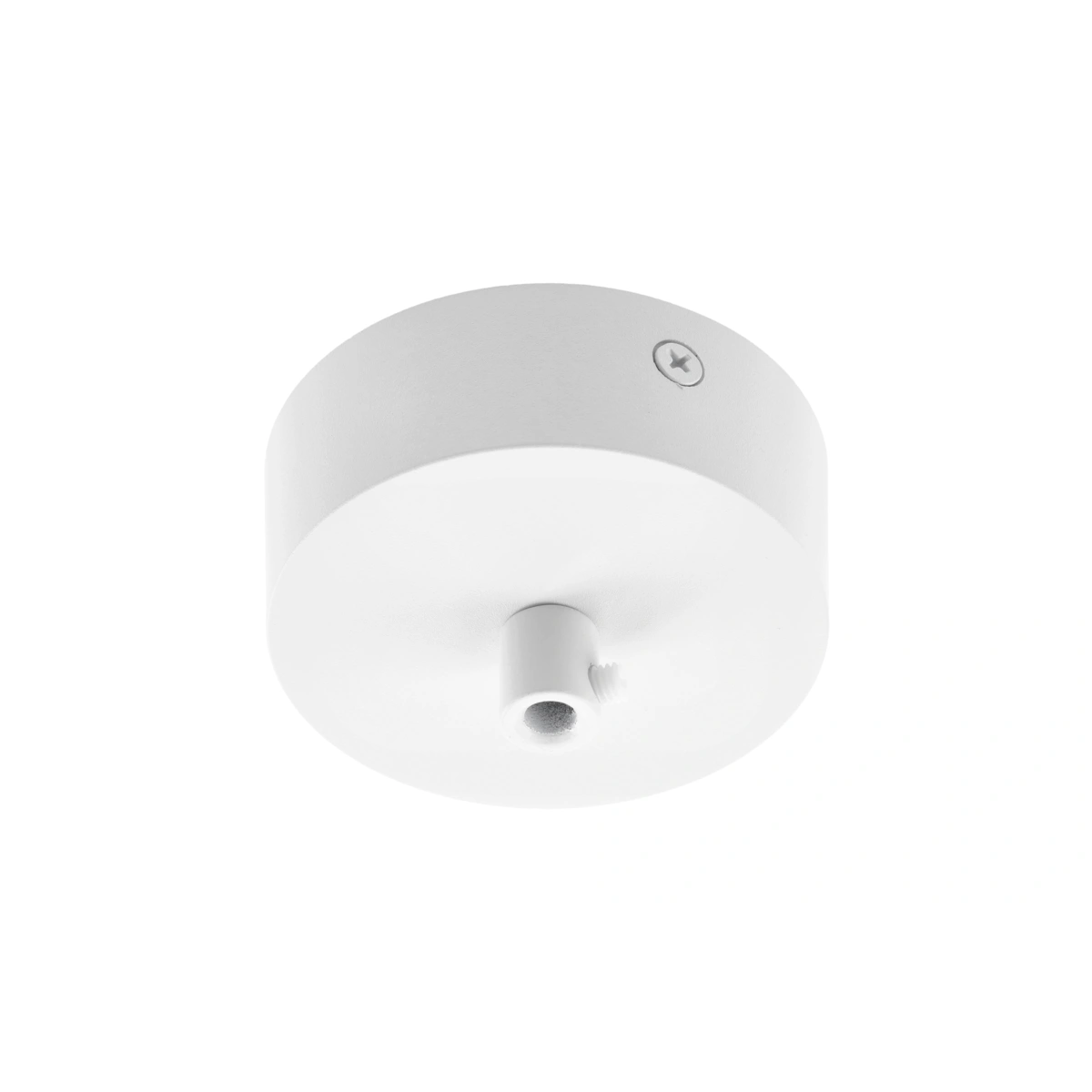 Osłona sufitowa aluminiowa okrągła ze złączką zaciskową i uziemieniem [śr.80mm. wys.28mm] IP20, biały