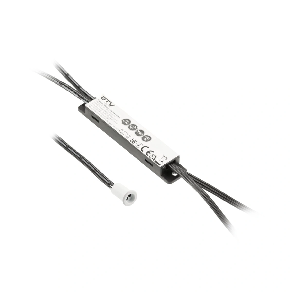 Włącznik bezdotykowy 12V/36V 3A MIKRO IR, 1 sensor [przewody 1,2m i 2m], biały