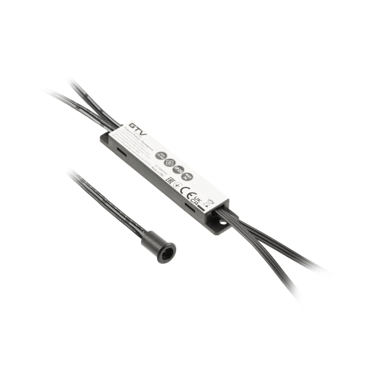 Włącznik bezdotykowy 12V/36V 3A MIKRO IR, 1 sensor [przewody 1,2m i 2m], czarny