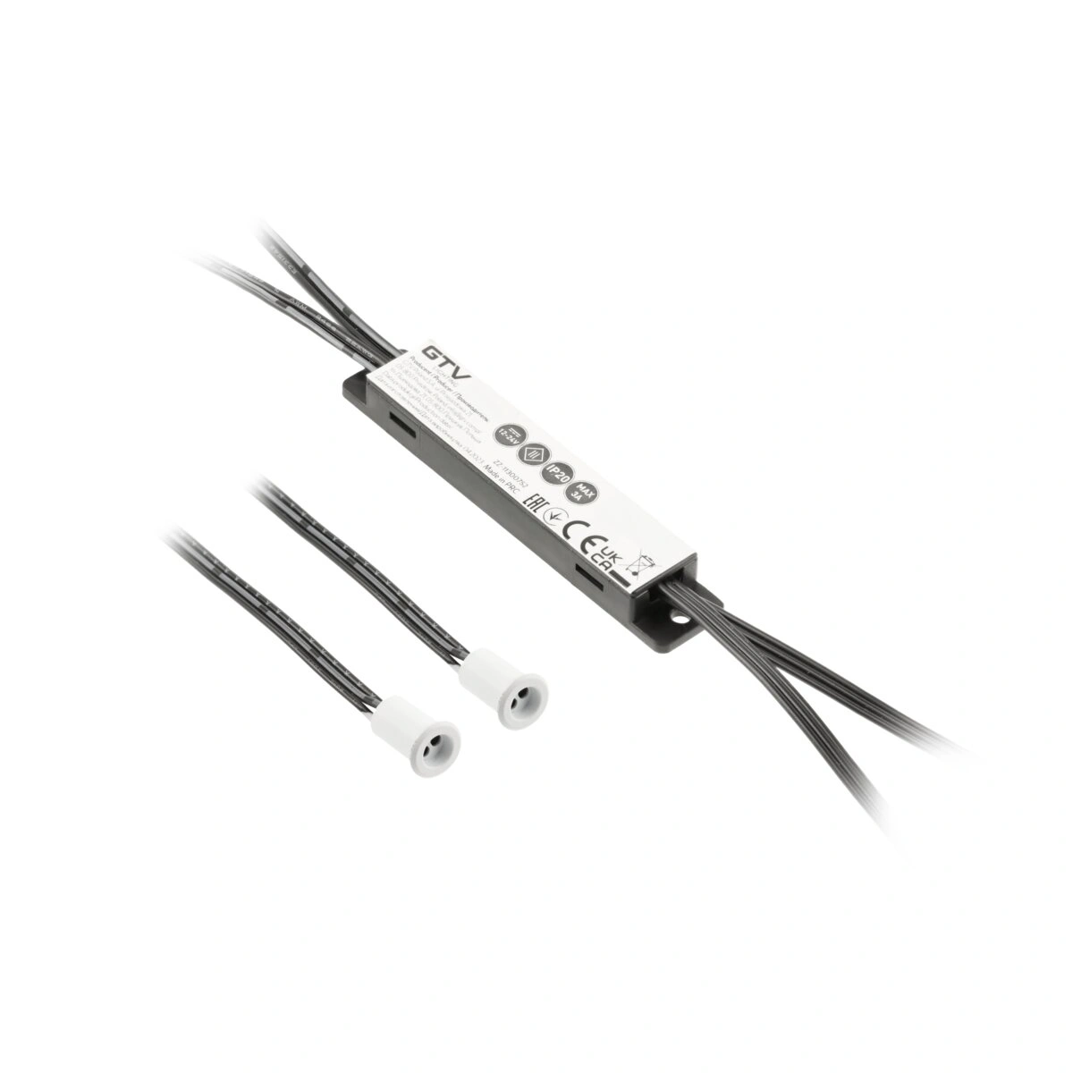 Włącznik bezdotykowy 12V/36V 3A MIKRO IR, 2 sensory [przewody 1,2m i 2m], biały