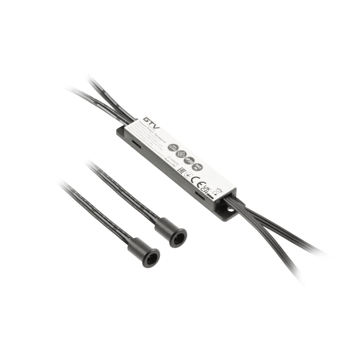 Włącznik bezdotykowy 12V/36V 3A MIKRO IR, 2 sensory [przewody 1,2m i 2m], czarny