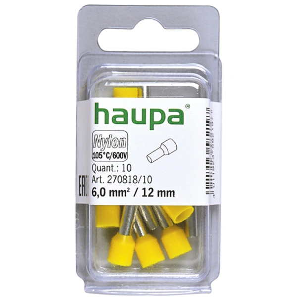 HTI - 6/12 końc. tulejkowa izol. żółta 10szt