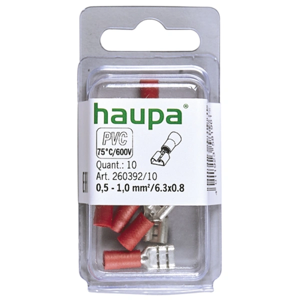 Nasuwka izol. 0,5-1,0/6,3x0,8 PVC czerwona 10szt