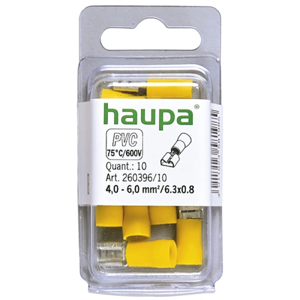 Nasuwka izol. 4,0-6/0,8x6,3 PVC żółta 10szt