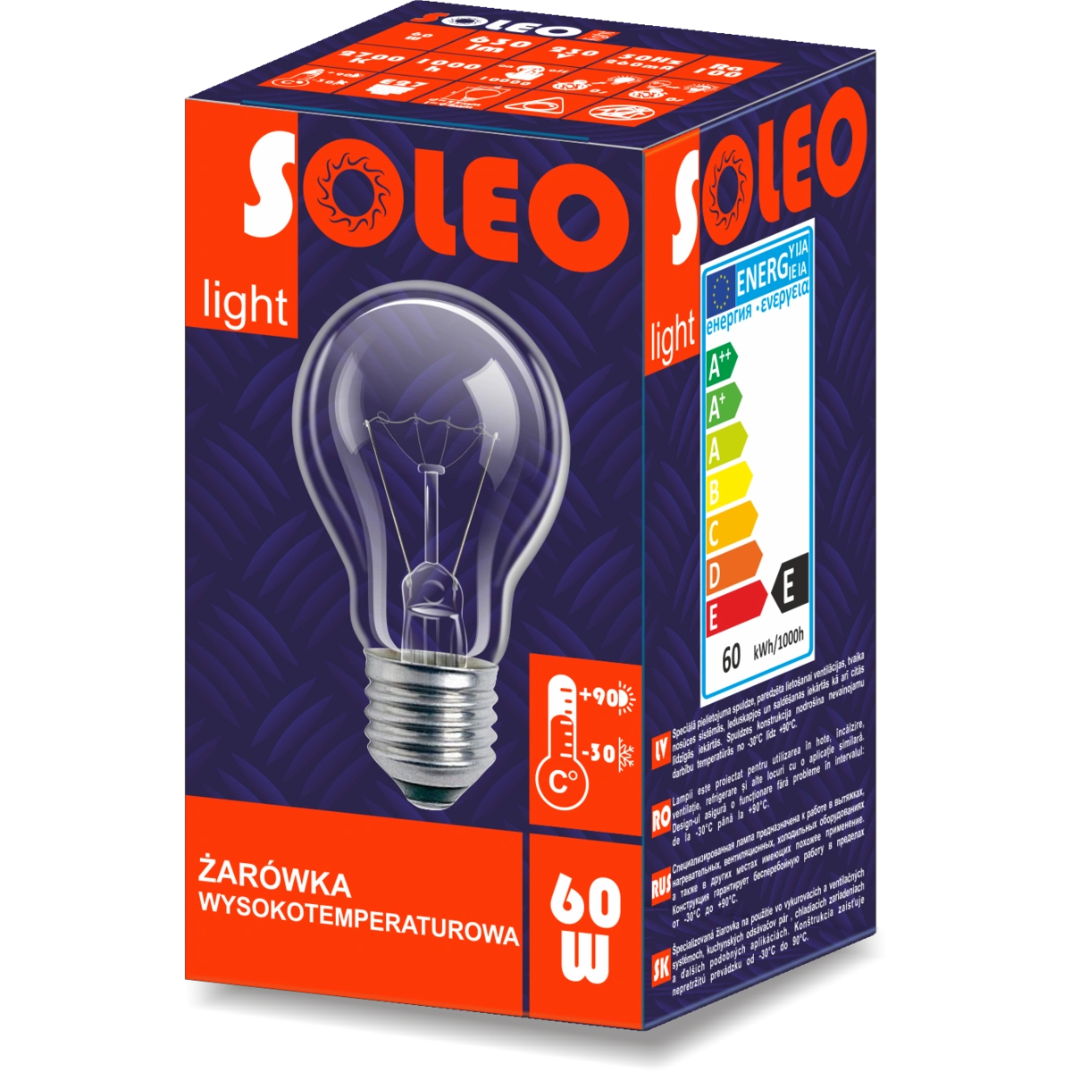 żarówka E27 100W 230V wysokotemp. HELIOS