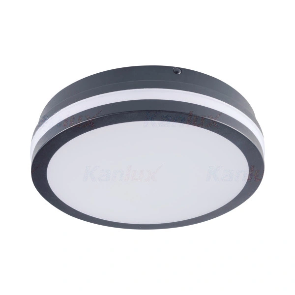 Plafoniera LED BENO N NW-O-SE 18W 1400lm IP54 [śr.220mm] okrągła, klosz mleczny, grafit, biały neutralny [wbudowany czujnik ruchu] (w tym KGO 0,53zł/netto)