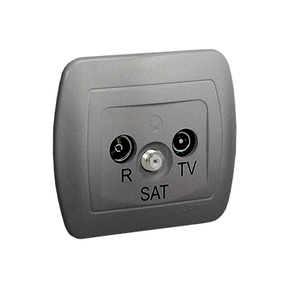 AKORD gniazdo antenowe R-TV-SAT końcowe tłum.1dB, aluminium met. [10]