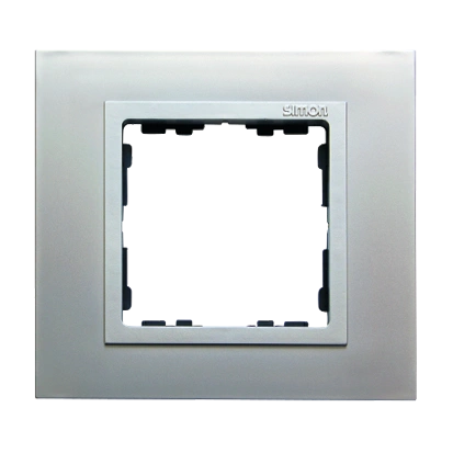SIMON 82 NATURE-metal ramka 1-krotna, aluminium/pierścień aluminium mat [1]