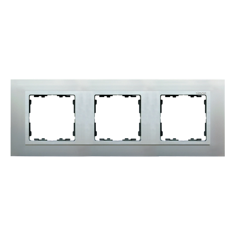 SIMON 82 NATURE-metal ramka 3-krotna, aluminium/pierścień aluminium mat [1]