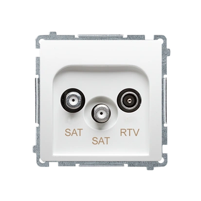 BASIC MODUŁ gniazdo antenowe podwójne SAT-SAT-RTV tłum.:1dB, biały [10]