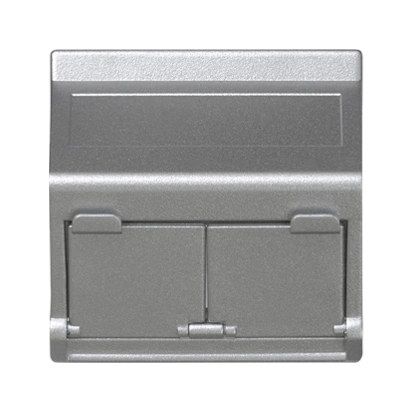 Płytka K45 2x RJ z osłoną skośną; do adapterów MD aluminium