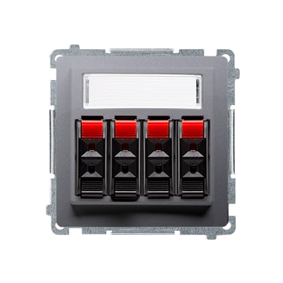 BASIC MODUŁ gniazdo głośnikowe 4-krotne, maksymalny przekrój przewodów dla wejścia i wyjścia 2,5mm2, stal inox [10]
