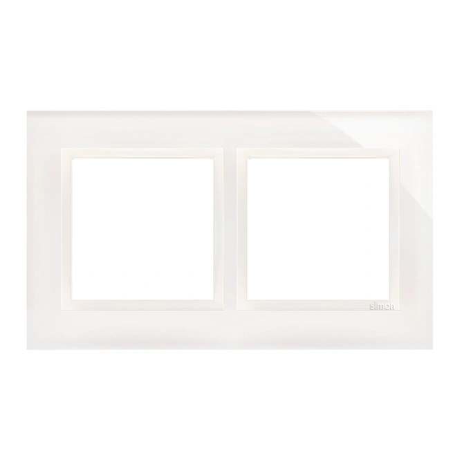 SIMON 54 NATURE Ramka 2-krotna szklana, biała perła [5]