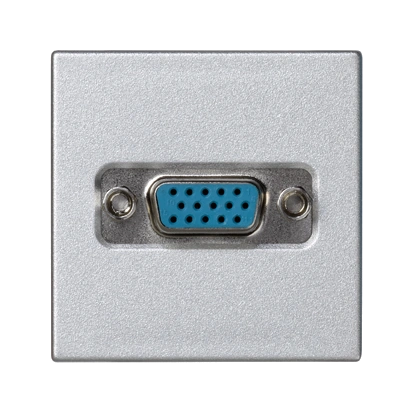 Płytka K45 złącza VGA (D-Sub 15) 45x45mm + wkład; zaciski śrubowe; aluminium