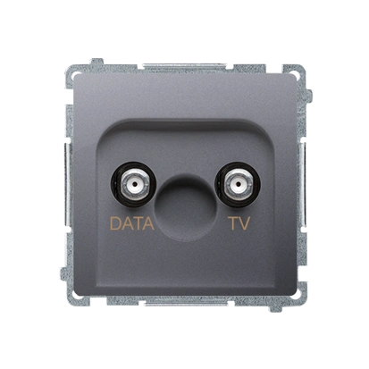 BASIC MODUŁ gniazdo antenowe TV-DATA tłum.:5dB, zakres częstotliwości 5-1000 MHz, stal inox [10]