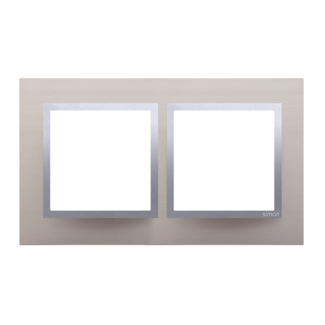 SIMON 54 NATURE Ramka 2-krotna metalowa, satynowy blask [5]