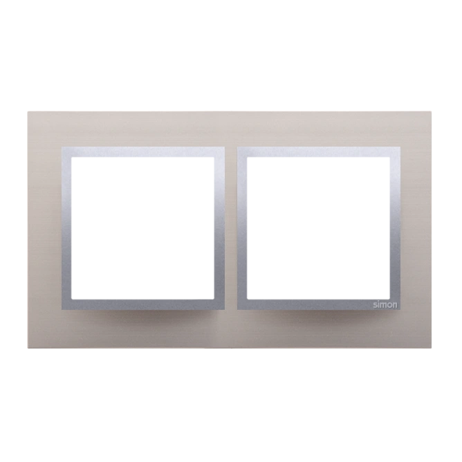 Simon 54 NATURE ramka 2-krotna metalowa, satynowy blask [5]