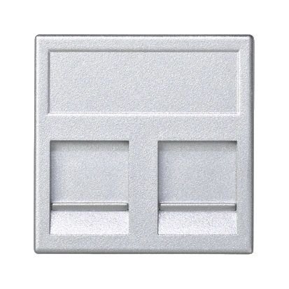 Płytka K45, 2x RJ z osłoną; uniwersalna; aluminium