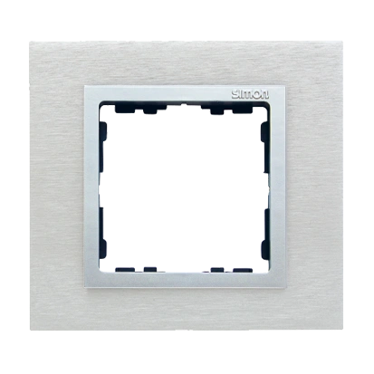 SIMON 82 NATURE-metal ramka 1-krotna, inox mat/pierścień aluminium mat [1]