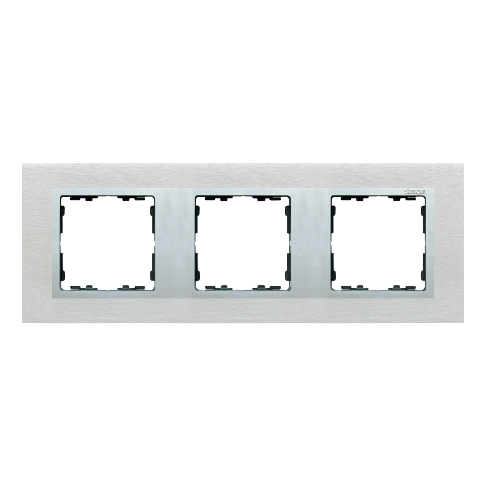 SIMON 82 NATURE-metal ramka 3-krotna, inox mat/pierścień aluminium mat [1]