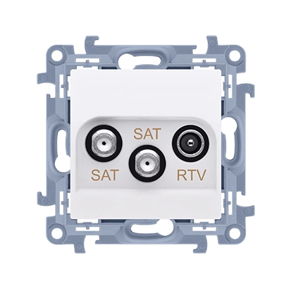 SIMON 10 gniazdo antenowe podwójne SAT-SAT-RTV tłum.:1dB, biały [10]
