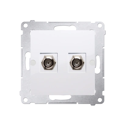 Simon 54 gniazdo antenowe typu „F” podwójne, biały [10]