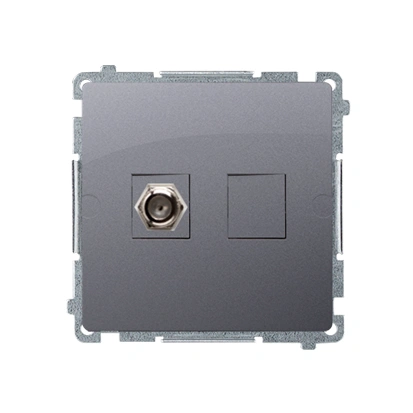 BASIC MODUŁ Gniazdo antenowe typu "F" pojedyncze, stal inox [10]