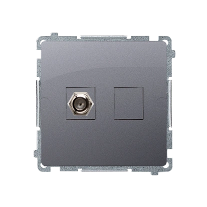 BASIC MODUŁ Gniazdo antenowe typu F" pojedyncze, stal inox [10]"