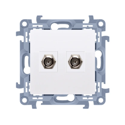 SIMON 10 Gniazdo antenowe typu "F" podwójne, biały [10]