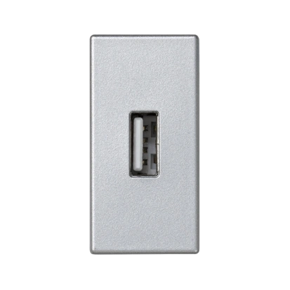 Płytka K45/2 złącza USB typ A żeńskie 22,5x45mm + gniazdo; zaciski śrubowe; aluminium
