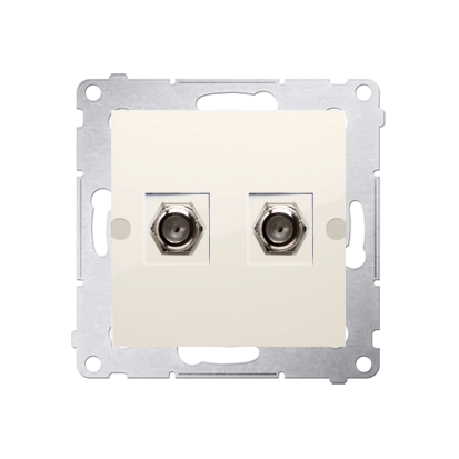 Simon 54 gniazdo antenowe typu „F” podwójne, kremowy [10]
