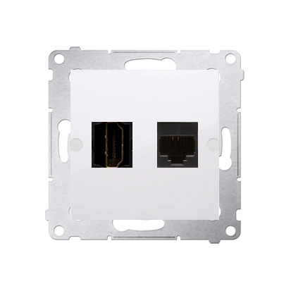 Simon 54 gniazdo HDMI + komputerowe RJ45 kat.6, biały [10]