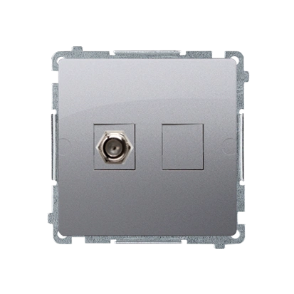 BASIC MODUŁ Gniazdo antenowe typu F" pojedyncze, srebrny mat [10]"