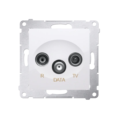 Simon 54 gniazdo antenowe R-TV-DATA tłum.:10dB, biały [10]