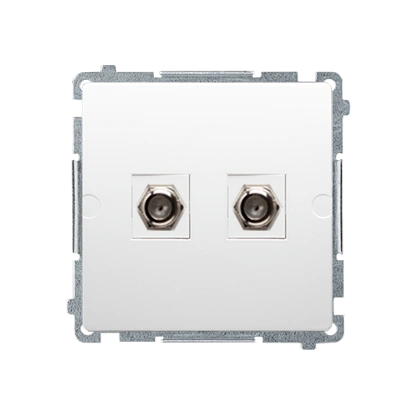 BASIC MODUŁ gniazdo antenowe typu F" podwójne, biały [10]"