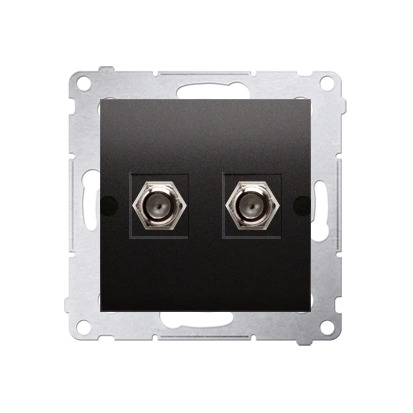 Simon 54 gniazdo antenowe typu „F” podwójne, antracyt [10]