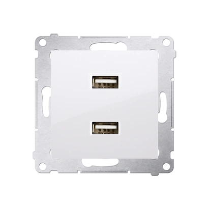 Simon 54 Ładowarka USB podwójna 2.1 A, 5V DC, 230V, biały [10]