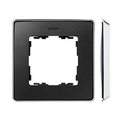 SIMON 82 Detail SELECT-metal ramka 1-krotna, grafit/podstawa chrom [5]