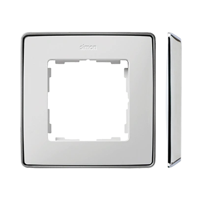 SIMON 82 Detail SELECT-metal ramka 1-krotna, biały/podstawa chrom [5]
