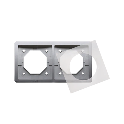BASIC STANDARD ramka 2-krotna z uszczelką IP44, stal inox [10]