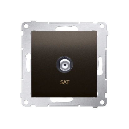 Simon 54 gniazdo antenowe SAT pojedyncze, brąz mat [10]