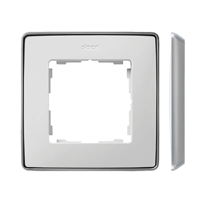 SIMON 82 Detail SELECT-metal ramka 1-krotna, biały/podstawa aluminium [5]