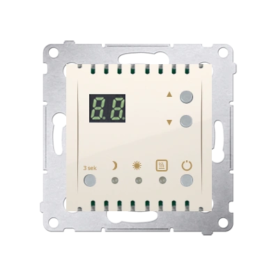 Simon 54 Regulator temperatury z wyświetlaczem z czujnikiem wewnętrznym, kremowy [10]