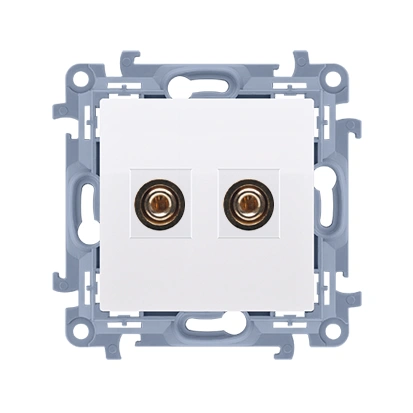 SIMON 10 Gniazdo głośnikowe pojedyńcze, maksymalny przekrój przewodów dla wyjścia 6mm2, biały [10]