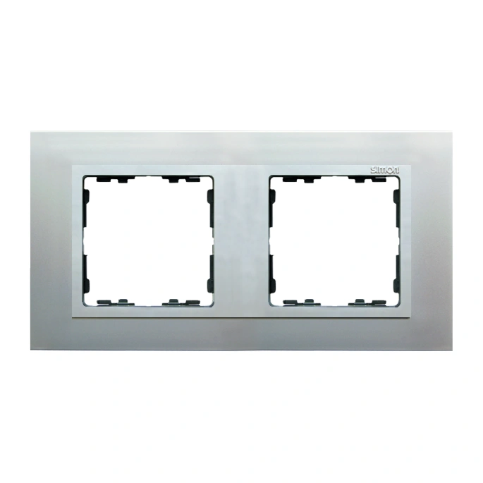 SIMON 82 NATURE-metal Ramka 2-krotna, aluminium/pierścień aluminium mat [1]