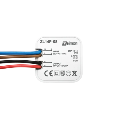zasilacz LED 14V 8W, dopuszkowy