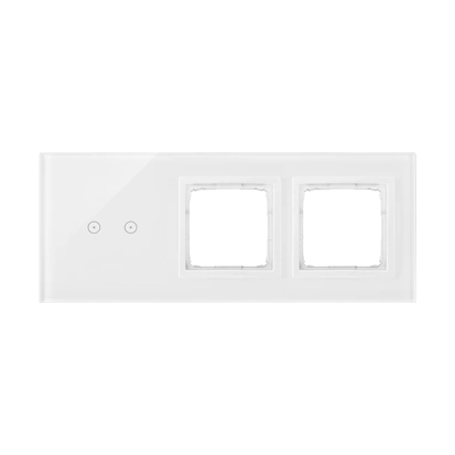 Simon 54 TOUCH Panel dotykowy 3 moduły - 2 pola dotykowe poziome + 2 otwory na osprzęt, biała perła [5]