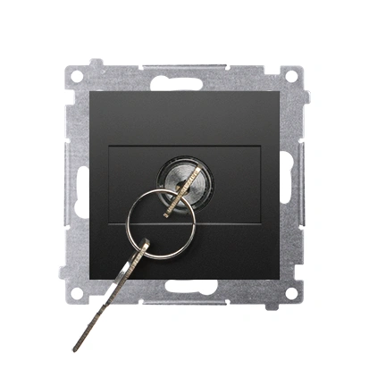 SIMON 54 Łącznik na kluczyk chwilowy - przycisk 2-pozycyjny [0-I][styk N/O] 5A, czarny [10] *możliwość wyjęcia klucza tylko w pozycji "0"